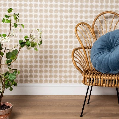 Textile Dot Peel & Stick Wallpaper Beige - Opalhouse™: Removable, Self-Adhesive, Stain-Resistant, Washable, 27.5 Sq Ft Coverage