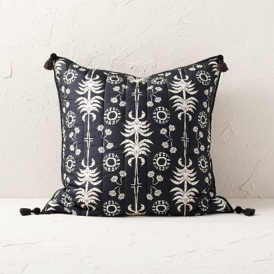 Palm Frond Printed Quilt Sham Black/Off-White - Opalhouse™ Designed With Jungalow™