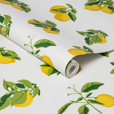 Lemons Peel & Stick Wallpaper Yellow - Opalhouse™: Cute Removable Vinyl, Repositionable, Stain-Resistant, Washable