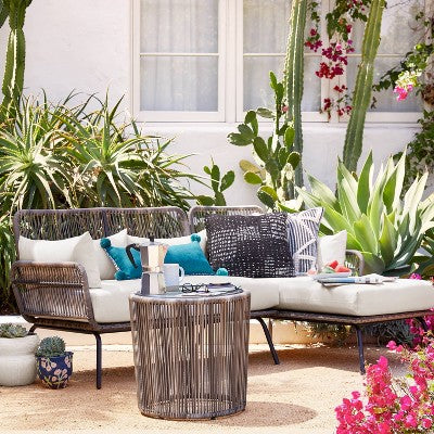 Latigo Patio Sectional Gray/Brown/Linen - Opalhouse™