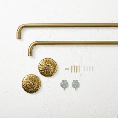 36"-66" Medallion Snap Grip French Curtain Rod Brass - Opalhouse™ Designed With Jungalow™