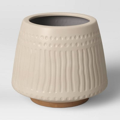 Textured Ceramic Planter Pots White - Opalhouse™