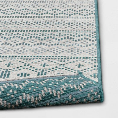 5' X 7' Tapestry Woven Outdoor Rug Aqua - Opalhouse™