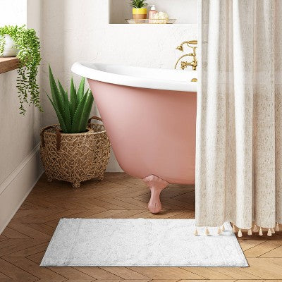 Floral Bath Rug True White - Opalhouse™