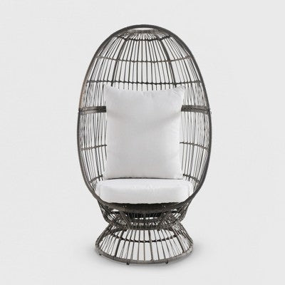 Latigo Swivel Outdoor Patio Chair, Egg Chairs Gray/Brown - Opalhouse™