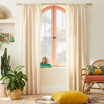  1pc Light Filtering Sunburst Window Curtain Panel Ivory - Opalhouse™ Designed With Jungalow™ 