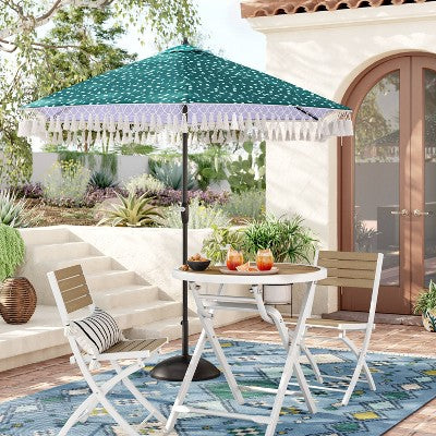  7'x10' Bright Moroccan Rectangular Woven Outdoor Area Rug Indigo - Opalhouse™