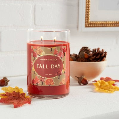  21.5oz Lidded Glass Jar 2-Wick Fall Day Candle - Opalhouse™