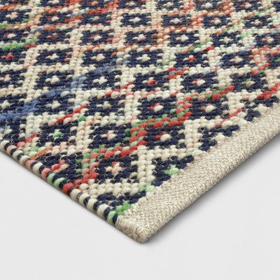  7'x10' Striped Diamond Woven Area Rug Blue - Opalhouse™