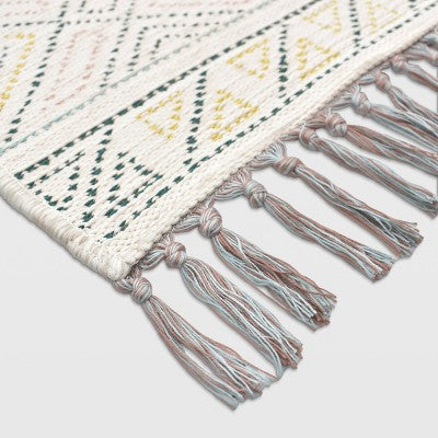  7'x10' Multi Dot Fringed Rectangular Woven Outdoor Area Rug Multicolor - Opalhouse™
