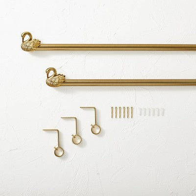  36"-66" Swan Curtain Rod Brass - Opalhouse™ Designed With Jungalow™