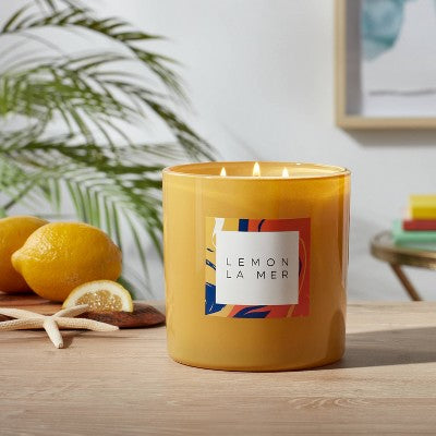  28oz Glass Lemon La Mer Candle Yellow - Opalhouse™