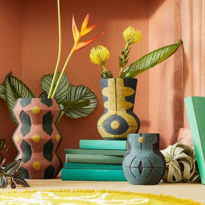 Large Geo Pattern Vase Red - Opalhouse™ Designed With Jungalow™