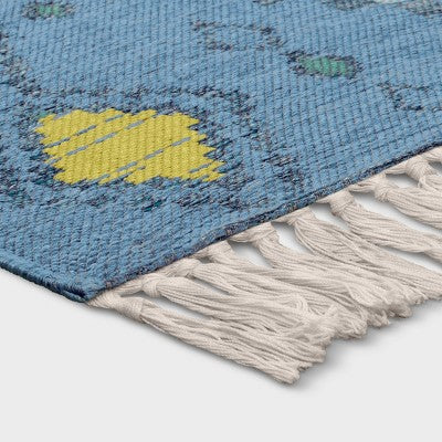  7'x10' Bright Moroccan Rectangular Woven Outdoor Area Rug Indigo - Opalhouse™