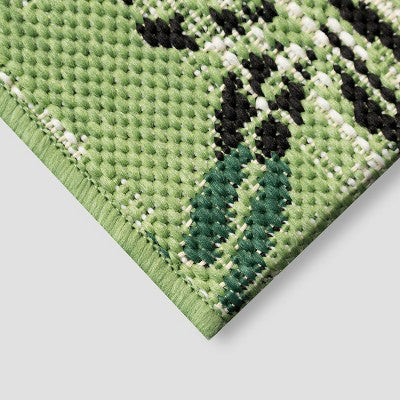  5' X 7' Floral Stamp Outdoor Rug Green - Opalhouse™