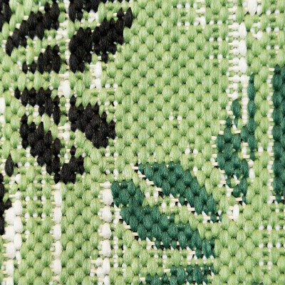  5' X 7' Floral Stamp Outdoor Rug Green - Opalhouse™