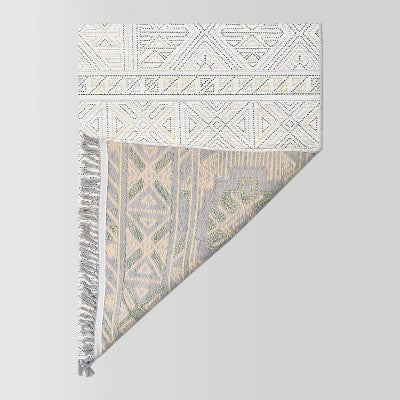  5" X 7" Multi Dot Fringed Outdoor Rug Teal/Pink/Yellow - Opalhouse™