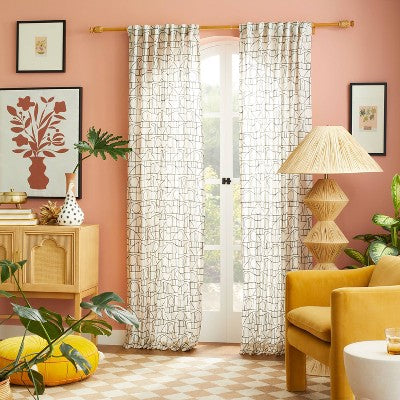  1pc Light Filtering Embroidery Bridges Window Curtain Panel White - Opalhouse™ Designed With Jungalow™